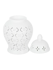 Something Different White Moroccan Lantern Cut Out Oil Burner and Wax Warmer - Image 3 of 6
