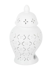 Something Different White Moroccan Lantern Cut Out Oil Burner and Wax Warmer - Image 4 of 6