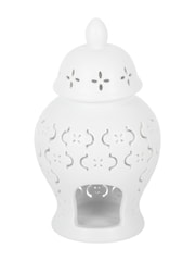 Something Different White Moroccan Lantern Cut Out Oil Burner and Wax Warmer - Image 5 of 6