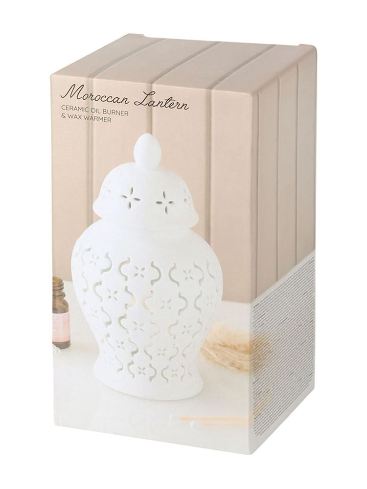 Something Different White Moroccan Lantern Cut Out Oil Burner and Wax Warmer - Image 6 of 6 Something Different White Moroccan Lantern Cut Out Oil Burner and Wax Warmer - Image 6 of 6