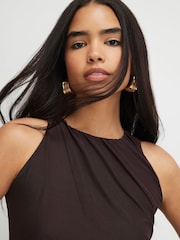 River Island Brown Sleeveless Bubble Hem Top - Image 2 of 4