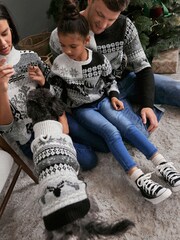 Рождественский вязаный джемпер с принтом для домашних питомцев Matching Family - Image 7 of 8