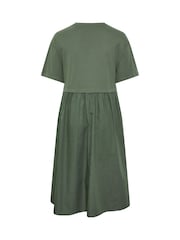 Verde - Rochie midi din poplin Yours Curve 2 in 1 - Imaginea 6 din 6
