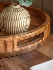 Gallery Home Brown Roan Mango Wood Tray With Handles - Image 2 of 4
