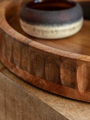Gallery Home Brown Roan Mango Wood Tray With Handles - Image 3 of 4