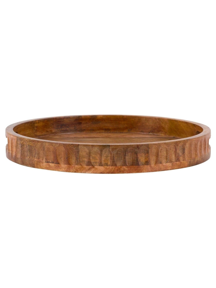 Gallery Home Brown Roan Mango Wood Tray With Handles - Image 4 of 4 Gallery Home Brown Roan Mango Wood Tray With Handles - Image 4 of 4