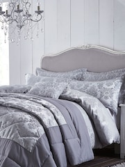 Catherine Lansfield Damask Jacquard Duvet Cover and Pillowcase Set - Imagen 1 de 4