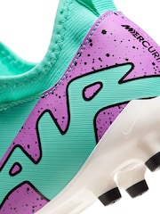 Nike Green Kids Zoom Mercurial Vapor 15 Academy Firm Ground Football Boots - Image 10 of 11