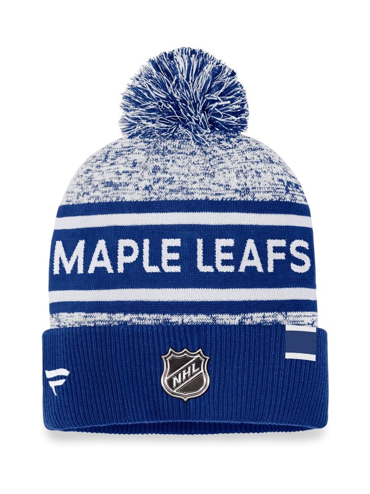 Fanatics NHL Toronto Maple Leafs Authentic Pro Rinked Cuffed Pom Knit White Beanies Unisex - Image 1 of 2