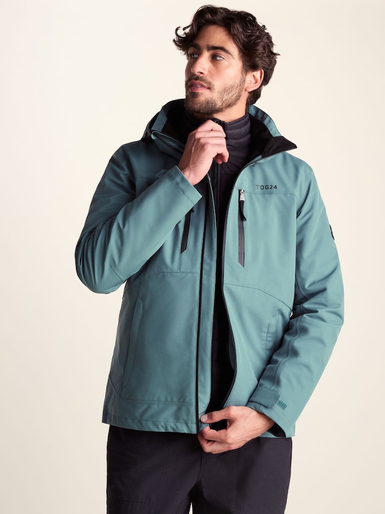 Verde - Chaqueta impermeable con capucha y diseño 3 en 1 Denton de Tog 24 - Imagen 1 de 7
