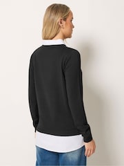 Long Tall Sally Black 2 In 1 Shirt Jumper - Image 3 of 6