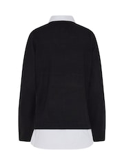 Long Tall Sally Black 2 In 1 Shirt Jumper - Image 6 of 6