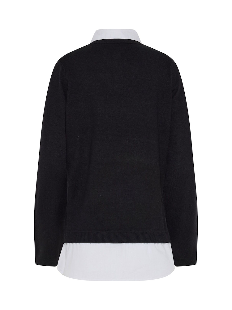 Long Tall Sally Black 2 In 1 Shirt Jumper - Image 6 of 6 Long Tall Sally Black 2 In 1 Shirt Jumper - Image 6 of 6