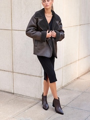 Brown Forever Comfort® Leather Western Ankle Boots - Image 3 of 10