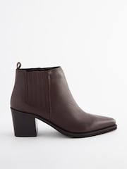 Brown Forever Comfort® Leather Western Ankle Boots - Image 5 of 10