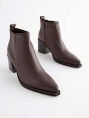 Brown Forever Comfort® Leather Western Ankle Boots - Image 6 of 10