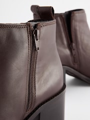 Brown Forever Comfort® Leather Western Ankle Boots - Image 7 of 10