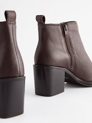 Brown Forever Comfort® Leather Western Ankle Boots - Image 8 of 10