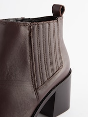 Brown Forever Comfort® Leather Western Ankle Boots - Image 9 of 10