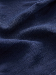 Navy Blue Linen Blend Wide Leg Trousers - Image 6 of 6