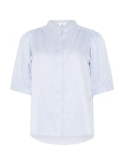 M&Co Blue Fine Stripe Puff Sleeve Shirt - Image 5 of 5