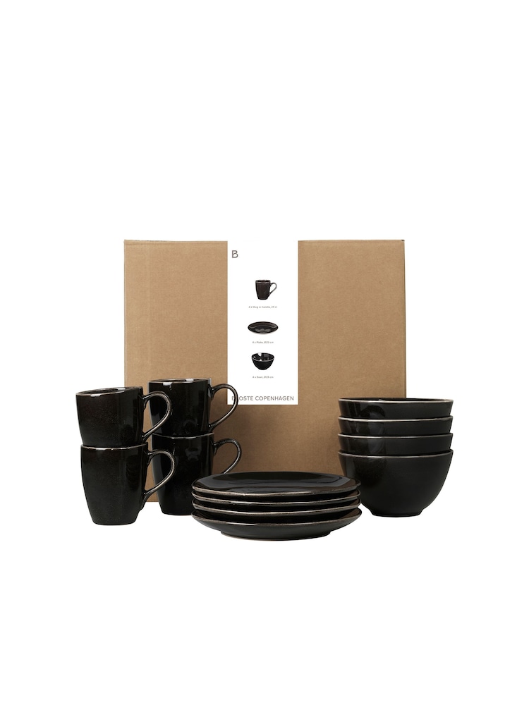Broste Copenhagen 12 Piece Black Nordic Breakfast Set - Image 2 of 2