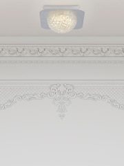 Searchlight Silver Lilac Silver LED Flush Ceiling Light - Image 1 of 3