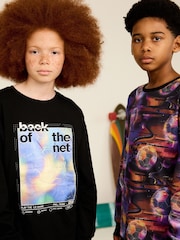 Black/Purple Football 2 Pack Long Leg Pyjamas (3-16yrs) - Image 4 of 9