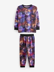 Black/Purple Football 2 Pack Long Leg Pyjamas (3-16yrs) - Image 6 of 9