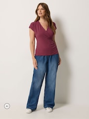 M&Co Black Cotton Wrap Tops 2 Pack - Image 3 of 8