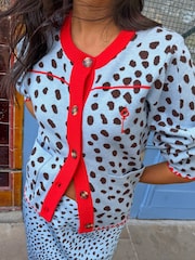 Never Fully Dressed Blue Animal Print Deer Chloe Cardigan - Image 3 of 5