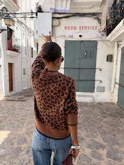 Never Fully Dressed Brown Animal Print Leopard Cheryl Cardigan - Image 4 of 4