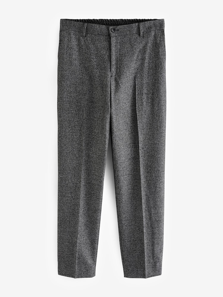 Charcoal Grey Puppytooth Texture Formal Joggers - Image 2 of 4
