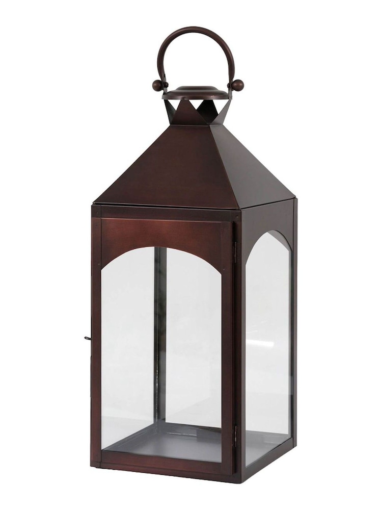Gallery Home Brown Remi Metal Lantern Large - Image 4 of 4 Gallery Home Brown Remi Metal Lantern Large - Image 4 of 4