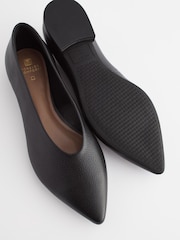 Black Forever Comfort® Leather Point Toe Ballerina Shoes - Image 5 of 7