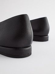 Black Forever Comfort® Leather Point Toe Ballerina Shoes - Image 6 of 7