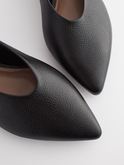 Black Forever Comfort® Leather Point Toe Ballerina Shoes - Image 7 of 7