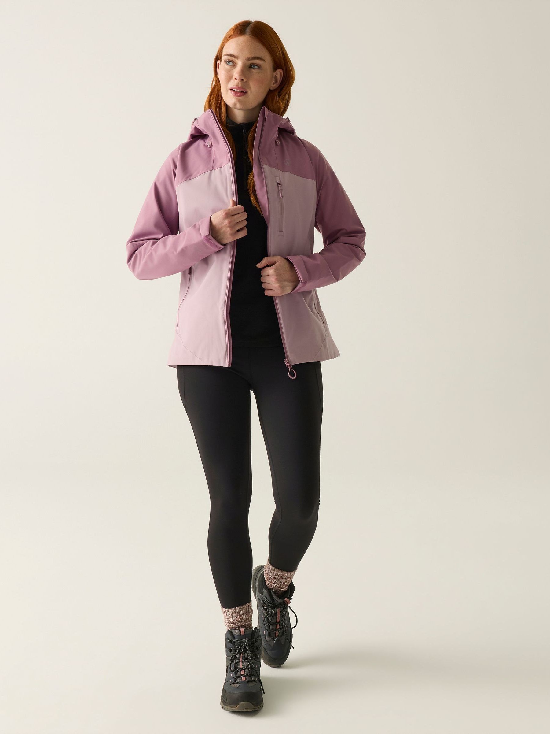 Dare 2B Women's Mauve Torrek Iii Hooded Stretch Walking Waterproof Jacket In | Size: 20 - Image 5