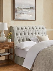 Soft Texture Light Grey Ellington Upholstered Headboard - Image 1 of 5