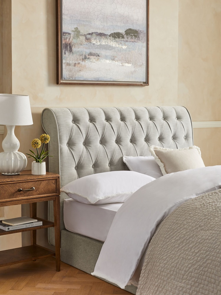 Soft Texture Light Grey Ellington Upholstered Headboard - Image 1 of 5