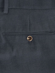 Navy Blue Slim Fit Check Suit Trousers - Image 8 of 9