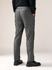 Charcoal Grey Tailored Fit Textured Puppytooth Suit Trousers - Image 2 of 10