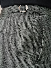 Charcoal Grey Tailored Fit Textured Puppytooth Suit Trousers - Image 5 of 10