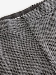 Charcoal Grey Tailored Fit Textured Puppytooth Suit Trousers - Image 8 of 10