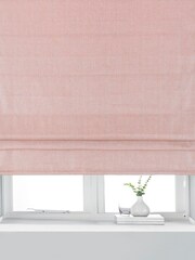 Paoletti Atlantic Blush Pink Woven Twill Blackout Roman Blind - Image 1 of 2