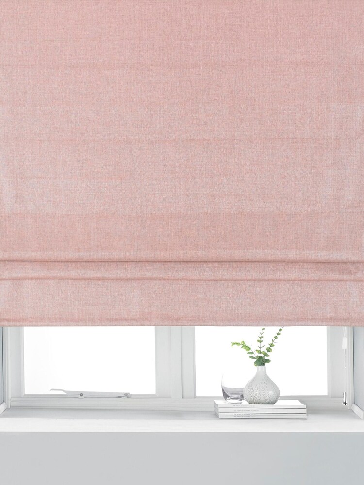 Paoletti Atlantic Blush Pink Woven Twill Blackout Roman Blind - Image 1 of 2