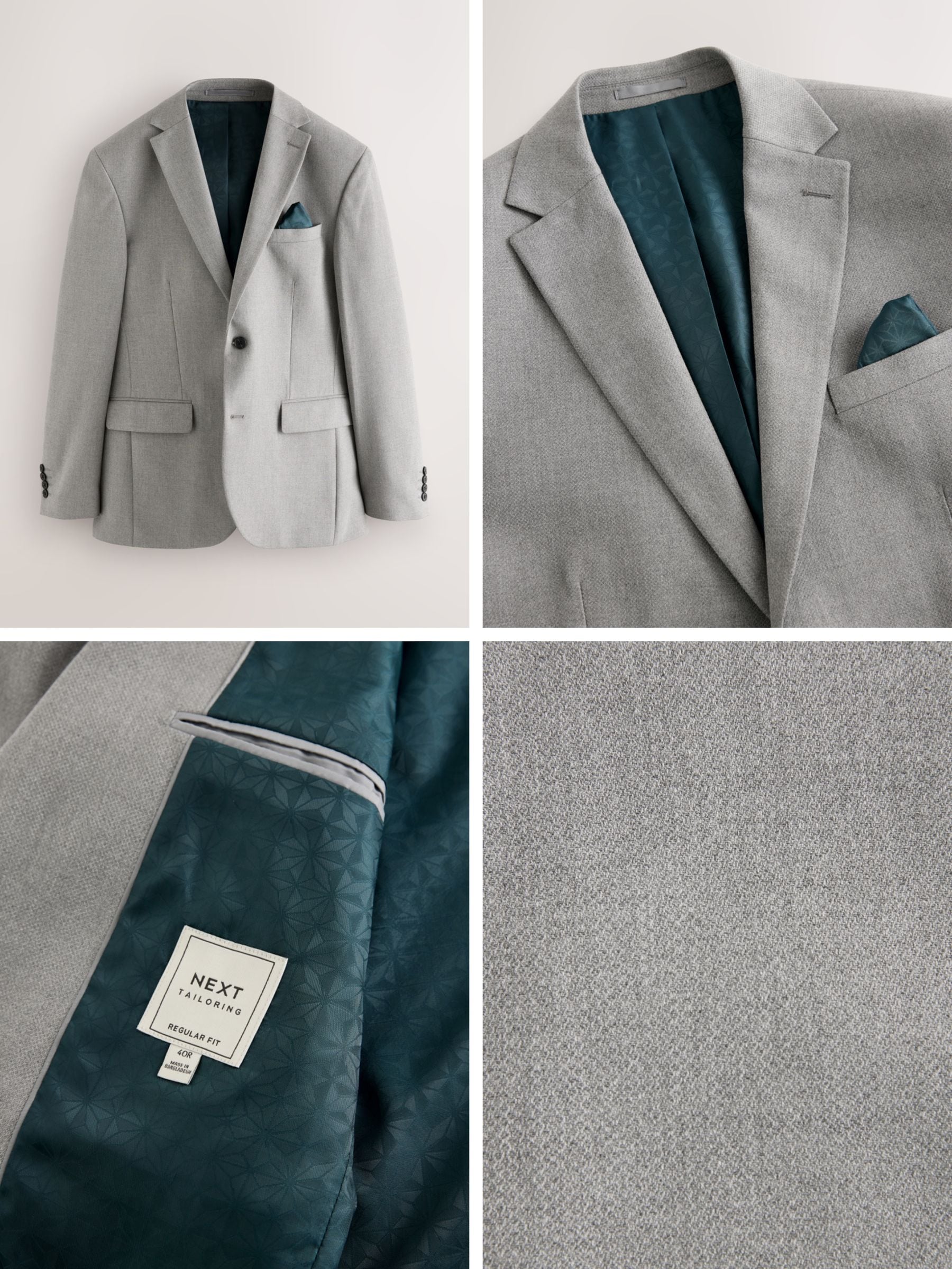 FACEONLAB Short Suit Jacket グレー Buy Grey Regular Fit Textured Suit Jacket from Next Netherlands