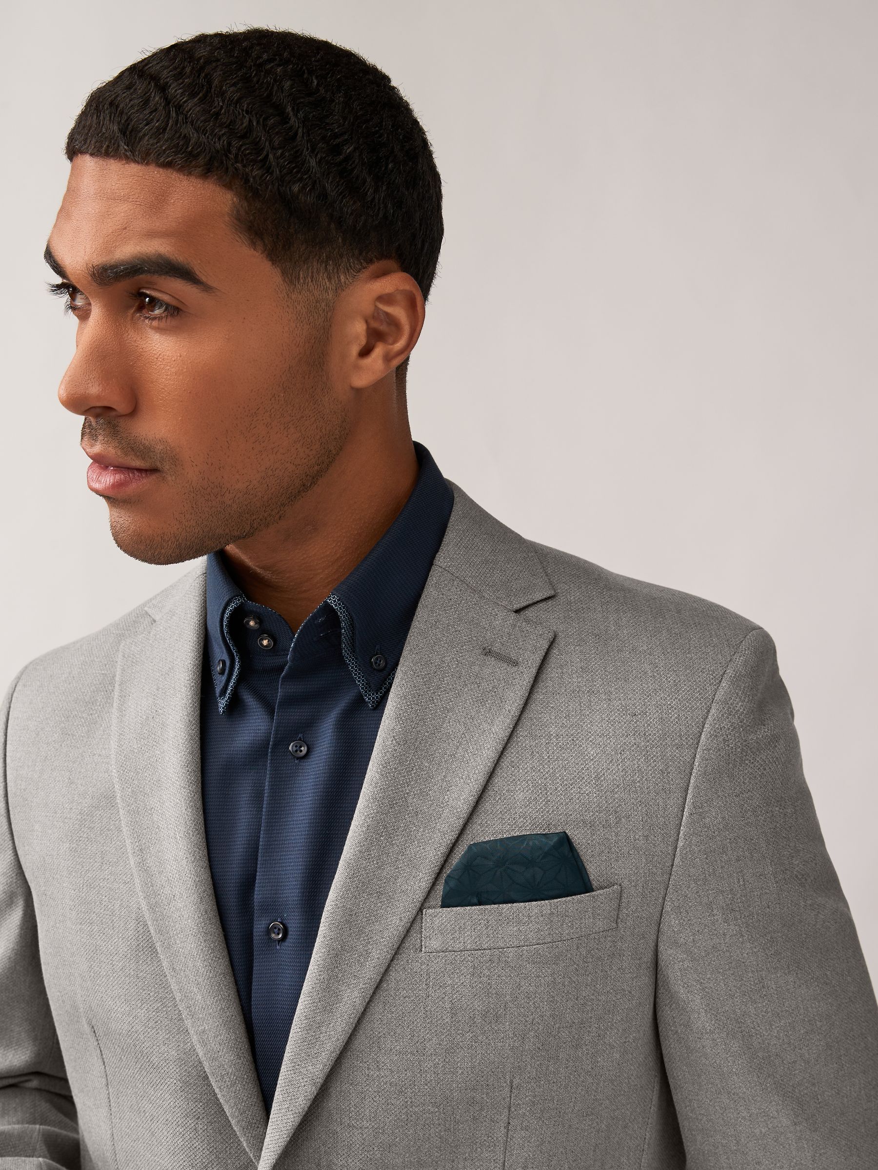 Buy Grey Regular Fit Textured Suit Jacket from Next Netherlands