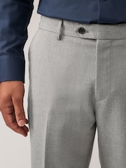Grey Regular Fit Textured Suit Trousers - Image 4 of 9