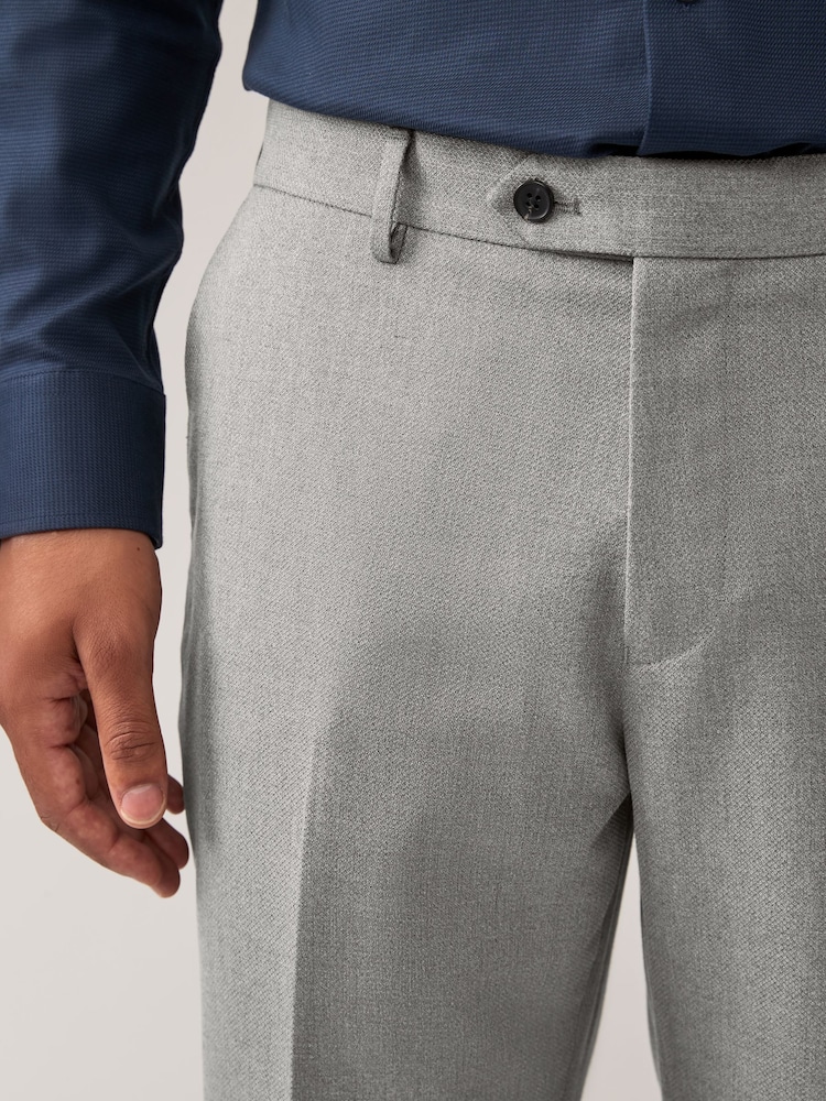 Gris - Ajustement régulier - Pantalon de costume texturé - Image 4 of 9